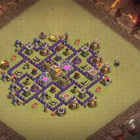 TH7 anti dragon anti 3-star war base layout #074