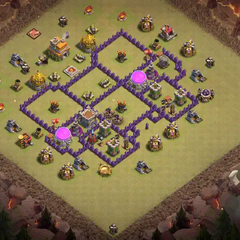 TH7 anti air anti 3-star war base layout #080
