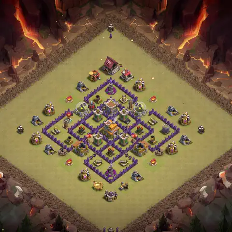 TH7 anti dragon anti 3-star war base layout #098