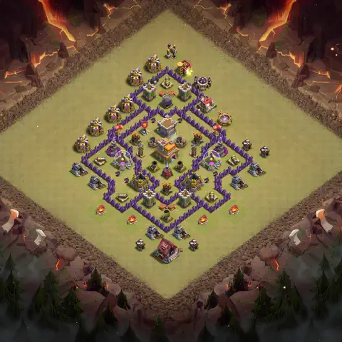 TH7 anti dragon anti 3-star war base layout #104