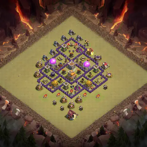 TH7 anti air anti 3-star war base layout #107