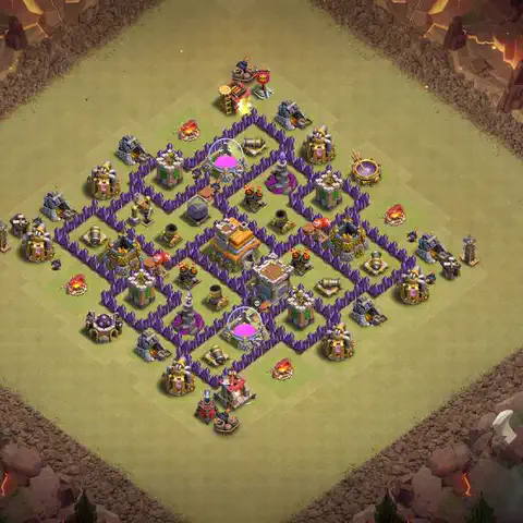 TH7 anti air anti 3-star war base layout #110