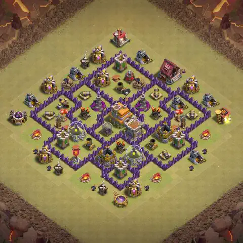 TH7 anti dragon anti 3-star war base layout #119