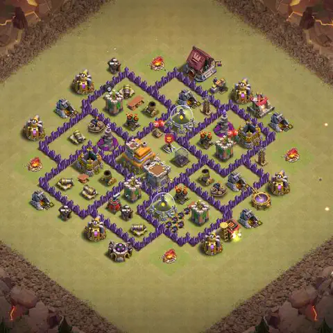 TH7 anti dragon anti 3-star war base layout #122