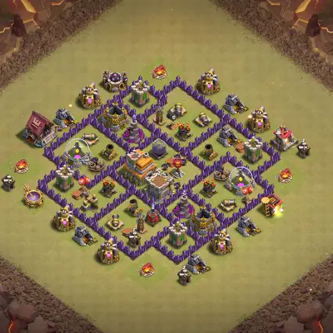 TH7 anti dragon anti 3-star war base layout #128