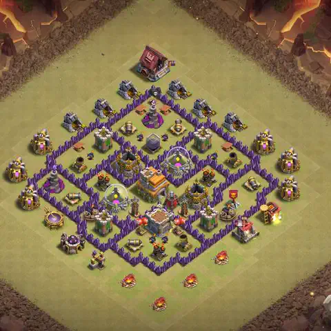 TH7 anti dragon anti 3-star war base layout #131