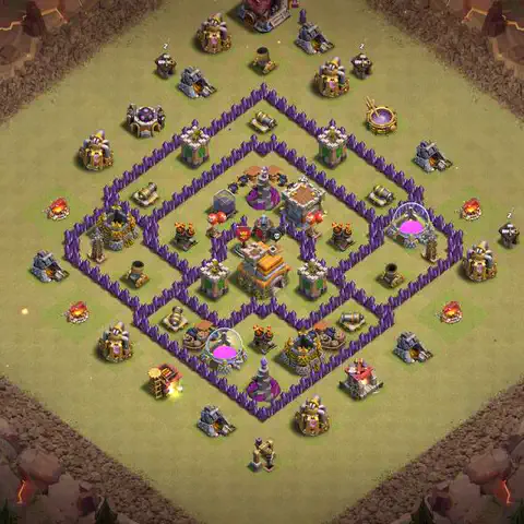 TH7 anti air anti 3-star war base layout #134