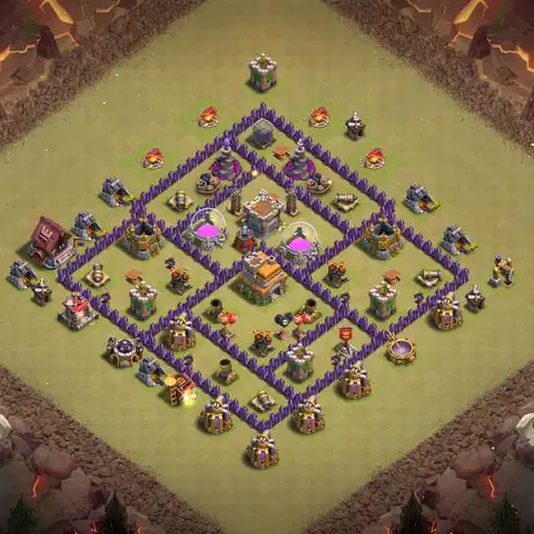 TH7 anti dragon anti 3-star war base layout #140