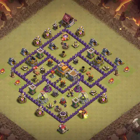TH7 anti air anti 3-star war base layout #143