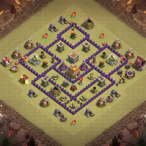 TH7 anti dragon anti 3-star war base layout #146