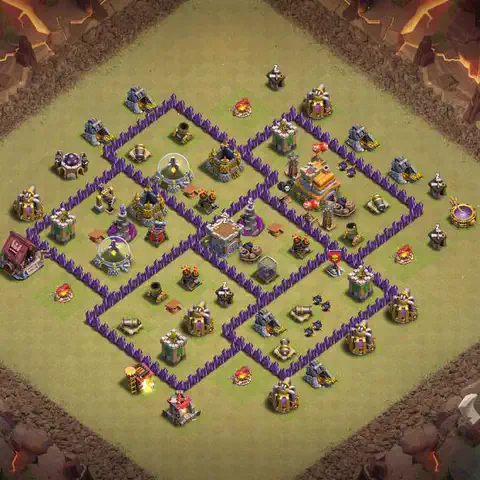 TH7 anti air anti 3-star war base layout #149