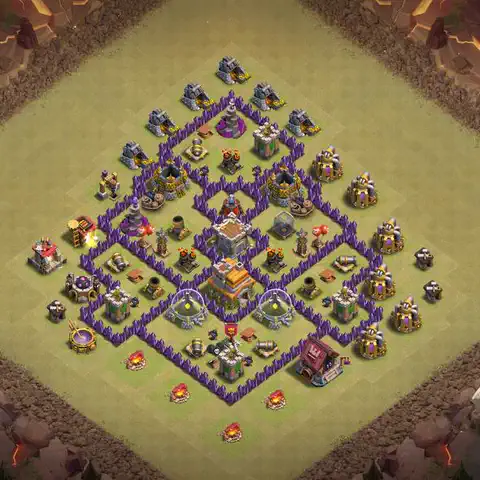 TH7 anti air anti 3-star war base layout #152