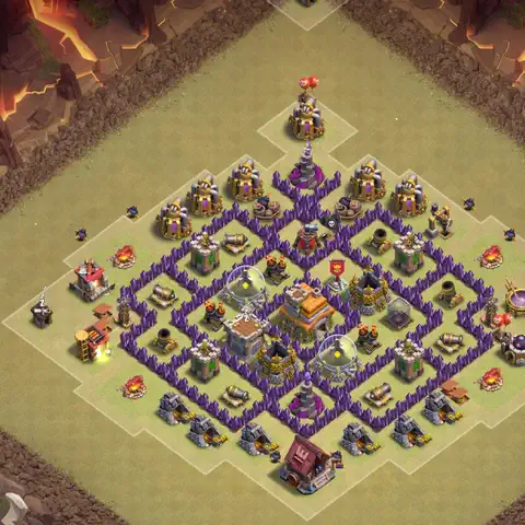TH7 anti air anti 3-star war base layout #158