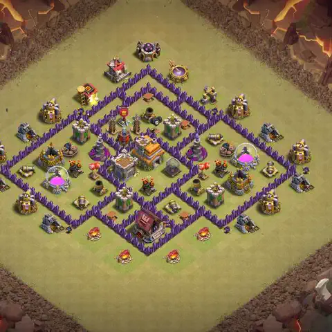 TH7 anti air anti 3-star war base layout #161