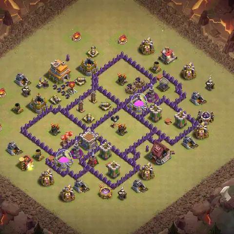 TH7 anti dragon anti 3-star war base layout #164