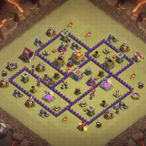 TH7 anti air anti 3-star war base layout #170
