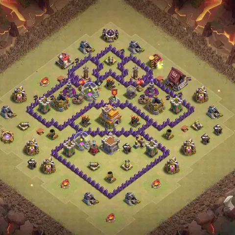 TH7 anti air anti 3-star war base layout #176