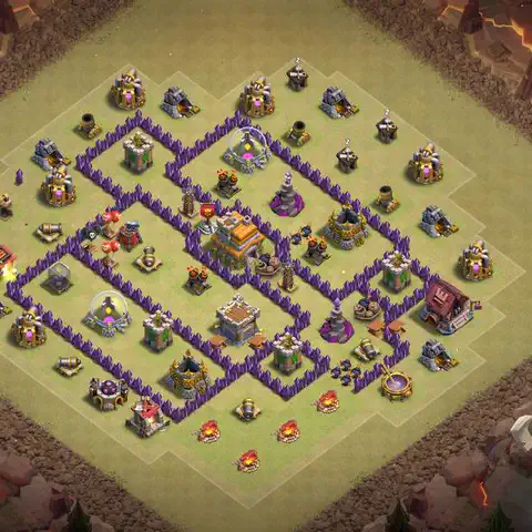 TH7 anti dragon anti 3-star war base layout #179
