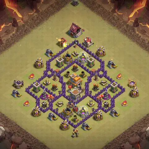 TH7 anti dragon anti 3-star war base layout #182