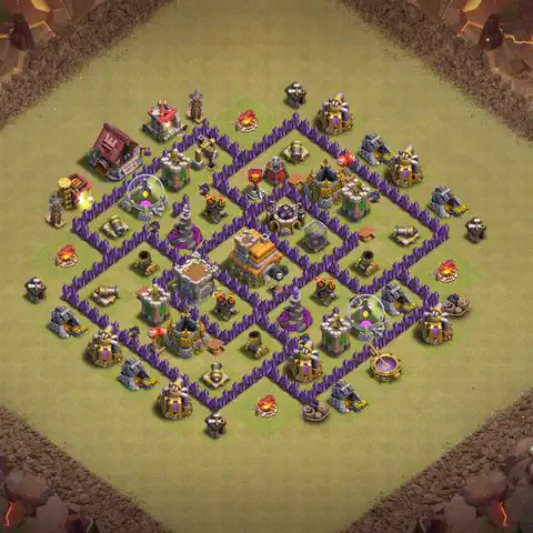 TH7 anti air anti 3-star war base layout #185
