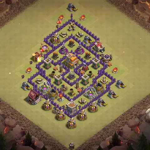 TH7 anti dragon anti 3-star war base layout #188