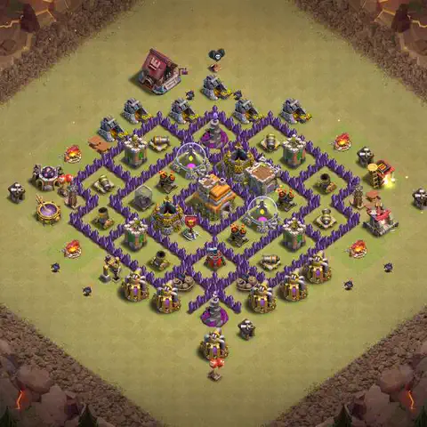 TH7 anti dragon anti 3-star war base layout #191