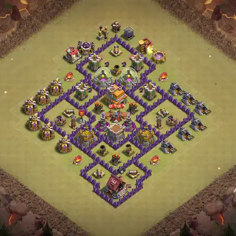 TH7 anti air anti 3-star war base layout #194