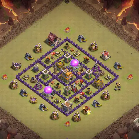 TH7 anti dragon anti 3-star war base layout #203