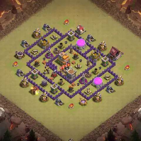 TH7 anti air anti 3-star war base layout #206