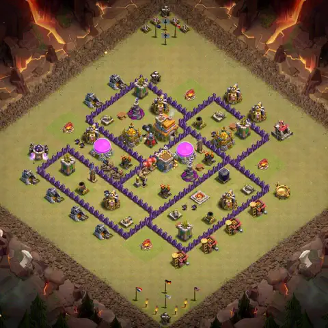 TH7 anti air cwl war base layout #001