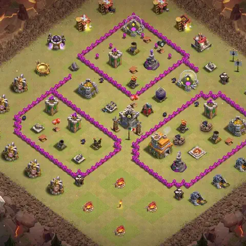TH7 anti dragon cwl war base layout #004