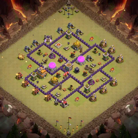 TH7 anti air cwl war base layout #007
