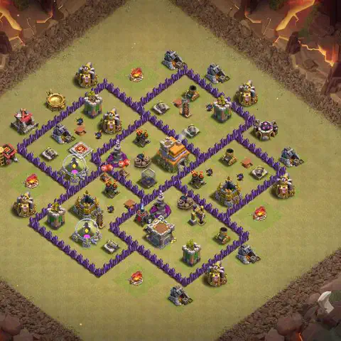 TH7 anti dragon cwl war base layout #013