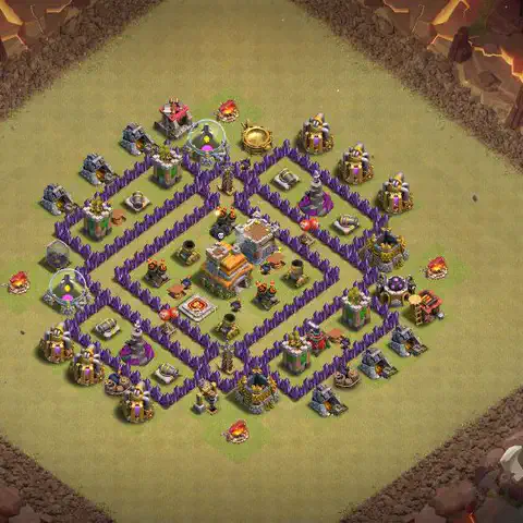 TH7 anti air cwl war base layout #016
