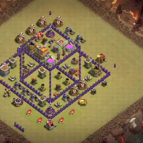 TH7 anti dragon cwl war base layout #019