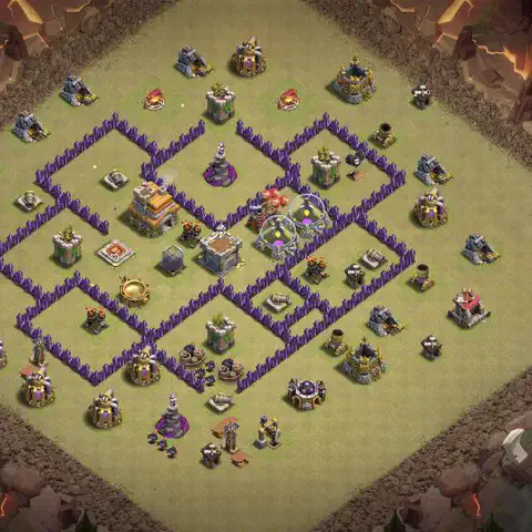 TH7 anti dragon cwl war base layout #022