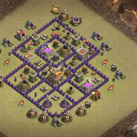 TH7 anti dragon cwl war base layout #028