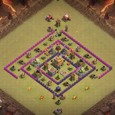 TH7 anti dragon cwl war base layout #031