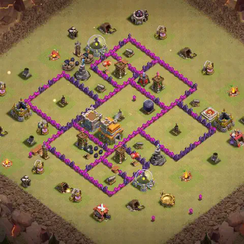 TH7 anti air cwl war base layout #034