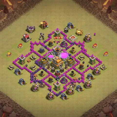 TH7 anti dragon cwl war base layout #037