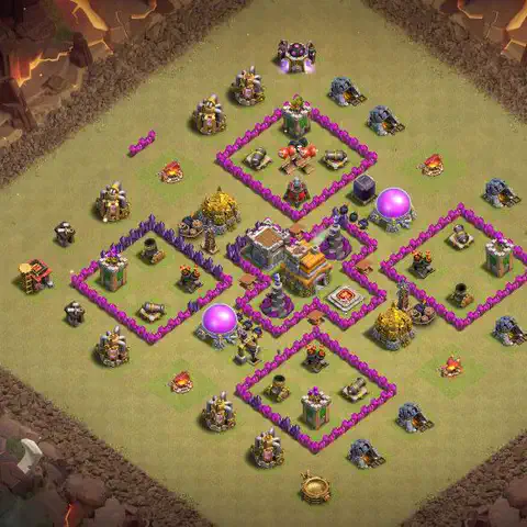TH7 anti dragon cwl war base layout #040