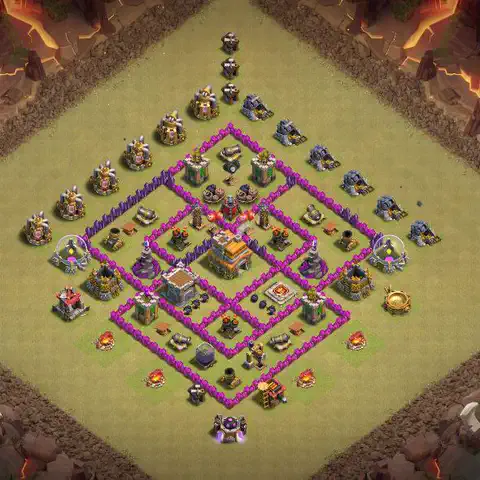 TH7 anti air cwl war base layout #043