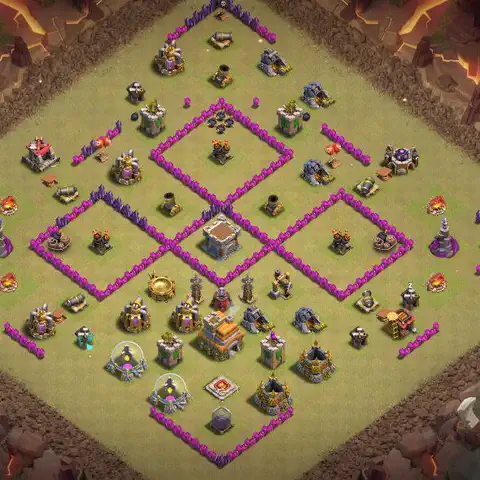 TH7 anti dragon cwl war base layout #046