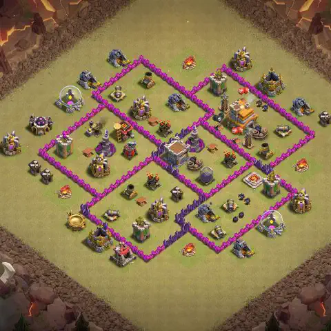TH7 anti air cwl war base layout #049