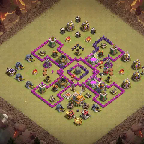 TH7 anti air cwl war base layout #052