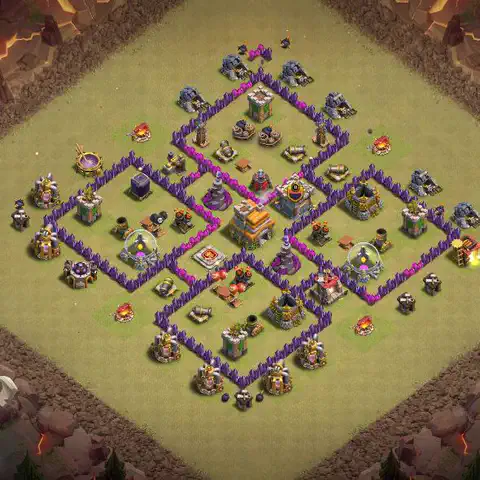 TH7 anti air cwl war base layout #058