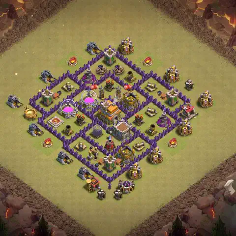 TH7 anti air cwl war base layout #061