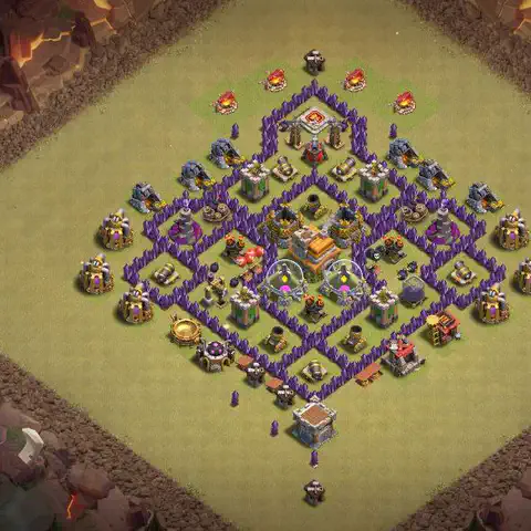 TH7 anti dragon cwl war base layout #064