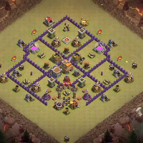 TH7 anti air cwl war base layout #076