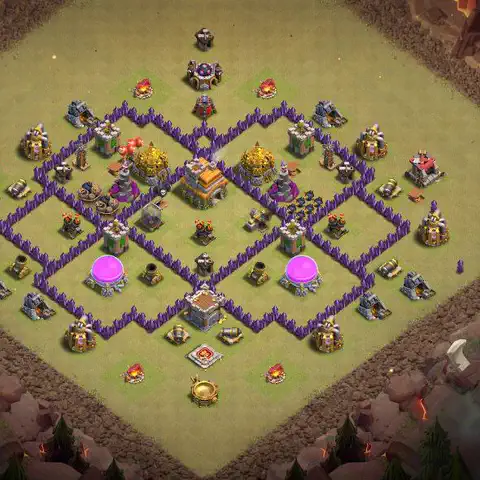 TH7 anti dragon cwl war base layout #079